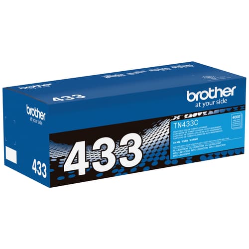 Brother TN433C Cyan Toner Cartridge, High Yield