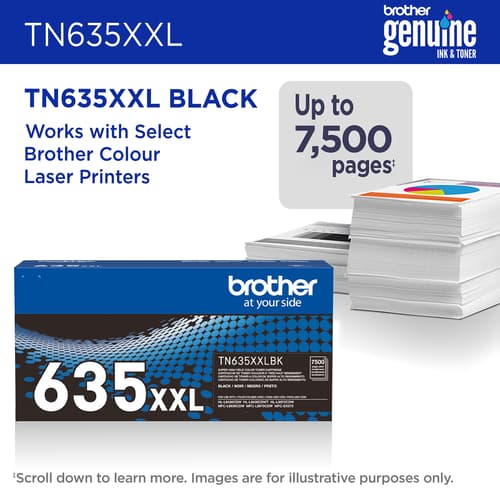 Brother Genuine TN635XXLBK Super High Yield Black Toner Cartridge