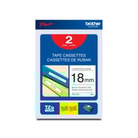 Brother Genuine TZE2412PK Black on White Laminated Tape, 2-Pack for P-touch Label Makers, 18 mm wide x 8 m long