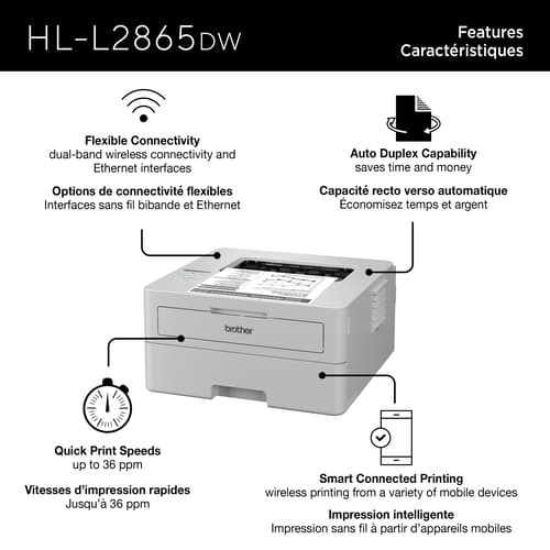 Brother HL-L2865DW Wireless Compact Monochrome Laser Printer