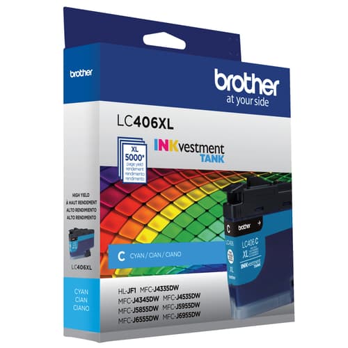 Brother Genuine LC406XLCS High-Yield Cyan Ink Cartridge