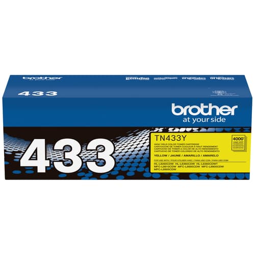 Brother TN433Y Yellow Toner Cartridge, High Yield