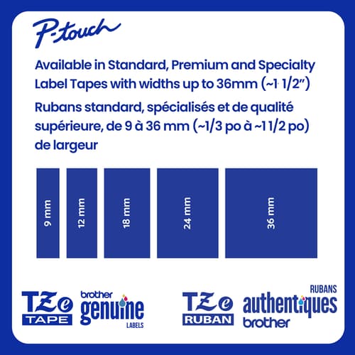 Brother Genuine Tze-AF231 Black on White Acid-Free Tape for TZe-compatible P-touch Label Makers, 12 mm w x 8 m long
