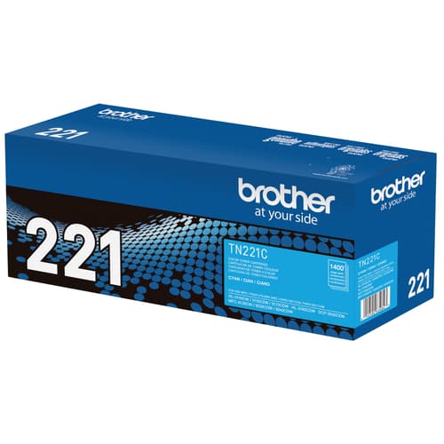 Brother TN221C Cyan Toner Cartridge, Standard Yield