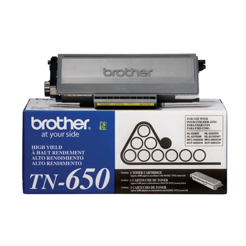 Brother TN650 Black Toner Cartridge, High Yield