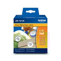 Brother DK1218 Round Paper Labels (1,000 Labels)   0.94&quot; (24 mm) in diameter