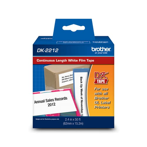 Brother DK-2212 Black/White Continuous Length Film Tape   2.4