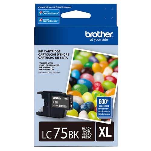 Brother LC75BKS Innobella  Black Ink Cartridge, High Yield (XL Series)
