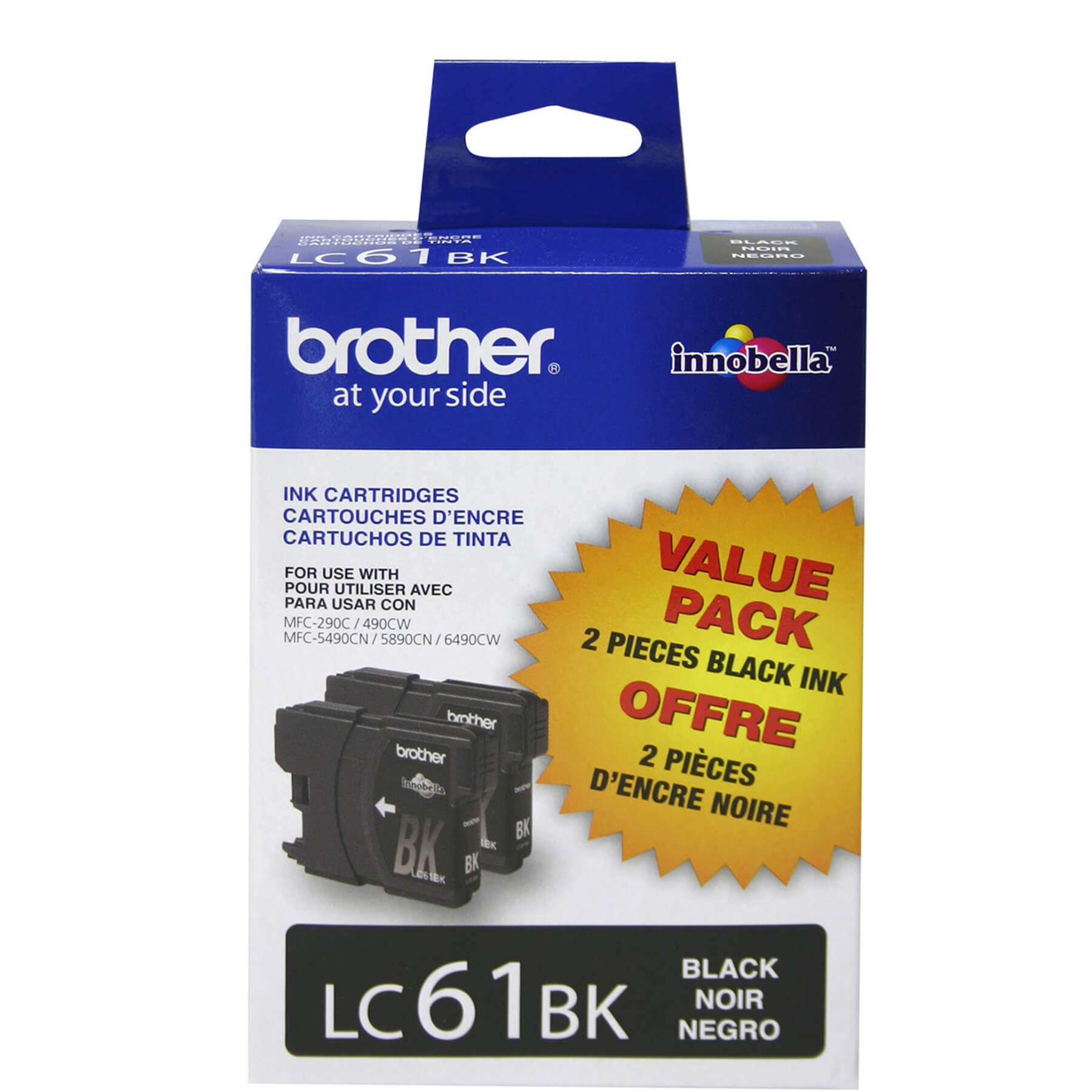 Brother LC612PKS 2-Pack of Innobella Black Ink Cartridges, Standard Yield