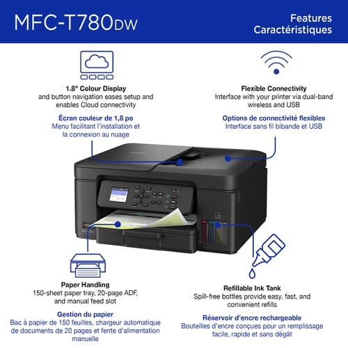 Brother INKvestment Tank MFC-T780DW Wireless Colour Inkjet All-in-One with Duplex Printing and Up to 3 Years of In-Box Ink