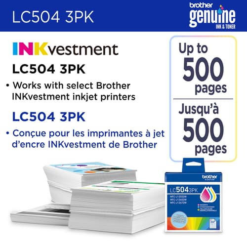 Brother Genuine LC5043PKS Standard Yield Cyan, Magenta, Yellow Ink Cartridges