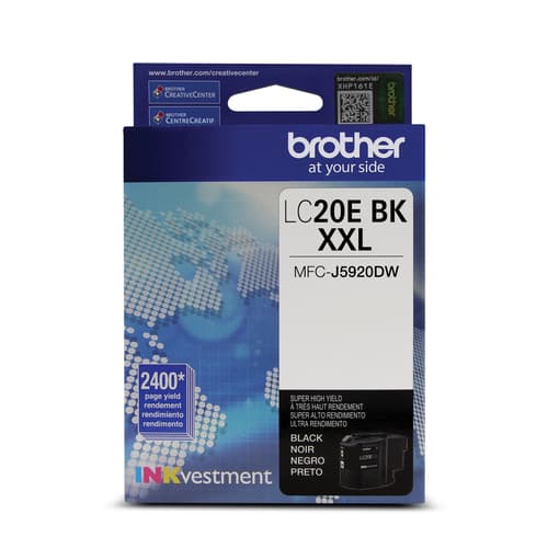 Brother LC20EBKS INKvestment Black Ink Cartridge, Super High Yield (XXL Series)