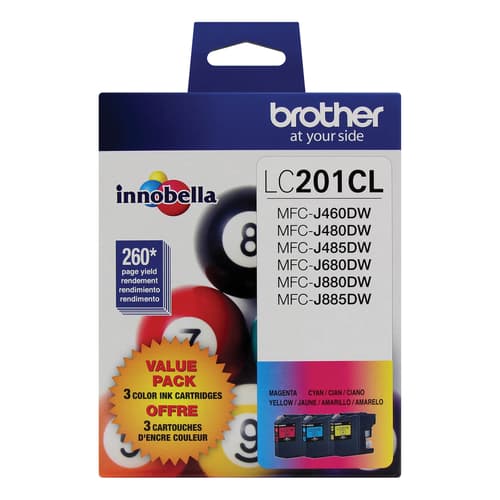 Brother LC2013PKS 3-Pack of Innobella Colour Ink Cartridges (1 each of Cyan, Magenta, Yellow), Standard Yield