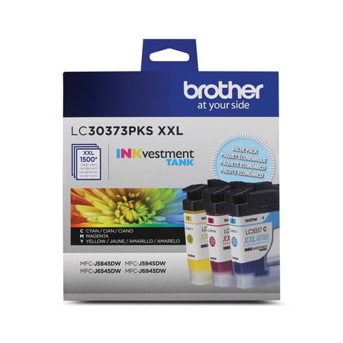 Brother LC30373PKS Genuine 3-Pack Super High-Yield INKvestment Tank Cartridges