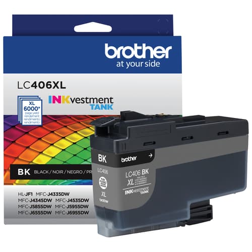 Brother LC406XLBKS Cartouche d'encre authentique noire à haut rendement INKvestment Tank