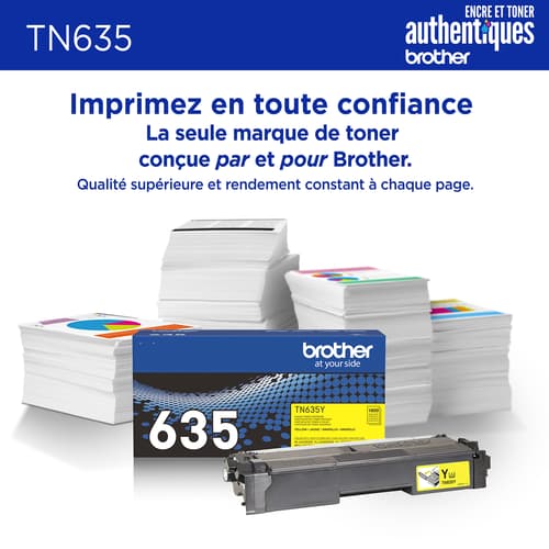 Brother authentique TN635Y Cartouche de toner jaune à rendement standard