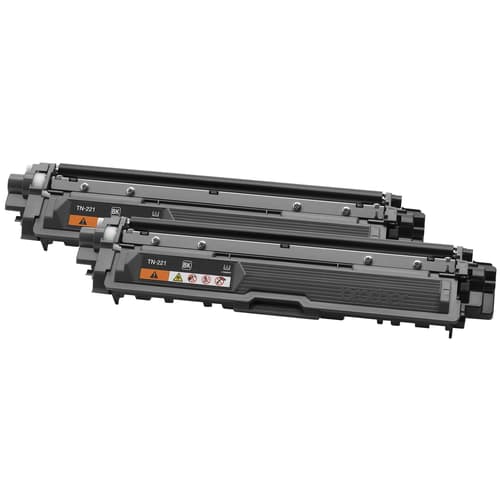 Brother TN221 Ensemble de 2 cartouches de toner noir authentiques à rendement standard