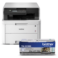 Ensemble Brother R3290TN223BUND Imprimante numérique couleur remise à neuf avec toner de départ et cartouche de toner laser noir à rendement standard TN223BK