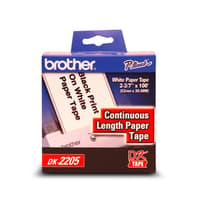 Brother DK2205 Black/White Continuous Length Paper Tape   2.4&quot; x 100&#39; (62 mm x 30.4 m)