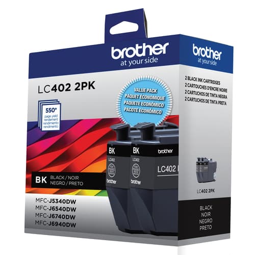 Brother LC4022PKS Ensemble de 2 cartouches d’encre noire authentiques à rendement standard