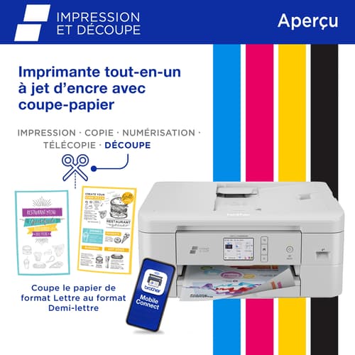 Brother MFC-J1800DW Imprimante tout-en-un à jet d’encre couleur avec coupe-papier automatique