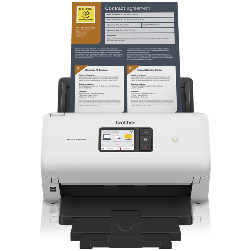 Brother ADS-3350W Scanner de bureau sans fil haute vitesse pour les petits bureaux et bureaux à domicile