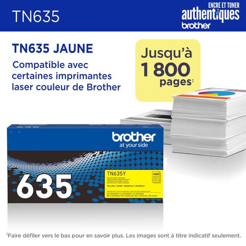 Brother authentique TN635Y Cartouche de toner jaune à rendement standard