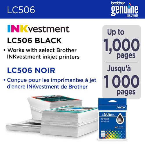 Brother LC506BKS Cartouche d’encre noire authentique à rendement standard