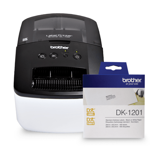 Ensemble Brother QL-700 Imprimante d'étiquettes avec étiquettes d adresse en papier standard DK1201