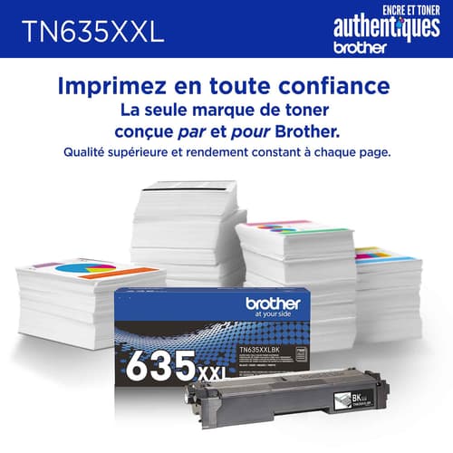 Brother authentique TN635XXLBK Cartouche de toner noir à très haut rendement