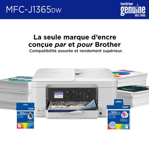 Brother MFC-J1365DW Imprimante tout-en-un à jet d’encre couleur sans fil INKvestment avec impression recto verso automatique et écran couleur de 1,8 po