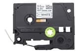 Brother HSe-221E Ruban thermorétractable blanc avec texte noir authentique pour étiqueteuses P-touch, 9 mm (L) x 1,5 m (l)