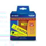 Brother DK4605 Black/Yellow Removable Continuous Length Paper Tape   2.4&quot; x 100&#39; (62 mm x 30.4 m)