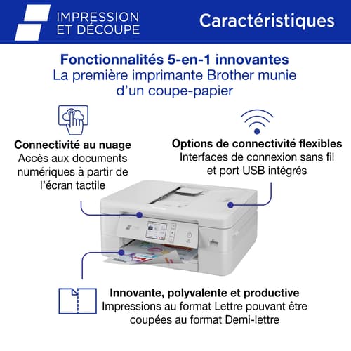 Brother MFC-J1800DW Imprimante tout-en-un à jet d’encre couleur avec coupe-papier automatique