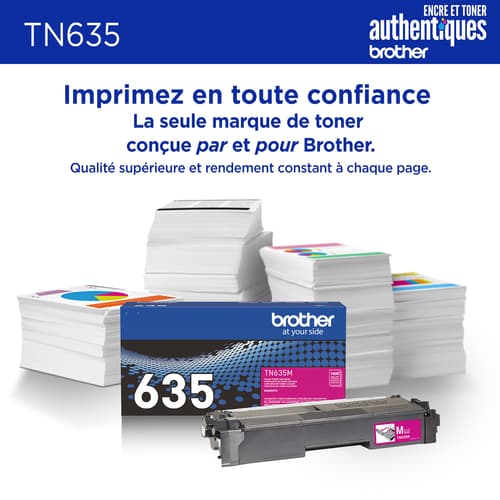 Brother authentique TN635M Cartouche de toner magenta à rendement standard