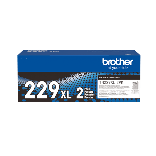 Brother authentique TN229XL2PK Ensemble de 2 cartouches de toner noir à haut rendement