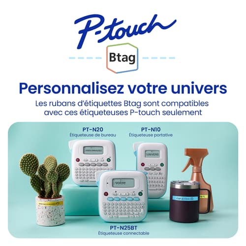 Brother BTAGL33 Ruban non laminé bleu pâle avec texte bleu authentique pour étiqueteuse P-touch, 12 mm (L) x 4 m (l)