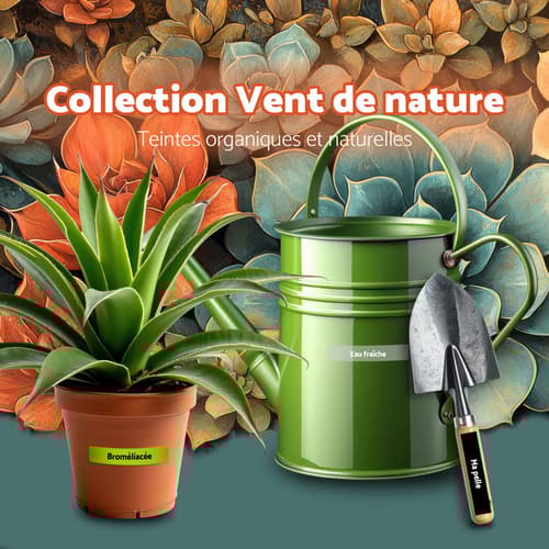 Ensemble de 3 rubans non laminés de la série BTAG pour étiqueteuses P-Touch authentique de Brother de la collection Vent de nature (vert clair avec texte noir, transparent avec texte blanc, noir avec texte blanc), 12 mm (L) x 4 m de (l)