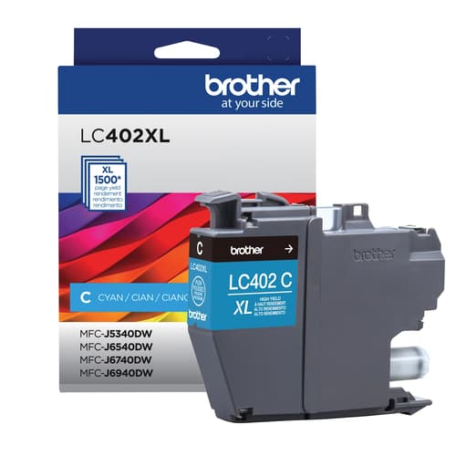 Brother LC402XLCS Cartouche d’encre cyan authentique à haut rendement