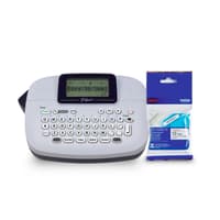 Brother R95MK231BUND Étiqueteuse pratique PTM95 remise à neuf et ruban M blanc avec texte noir non laminé MK231