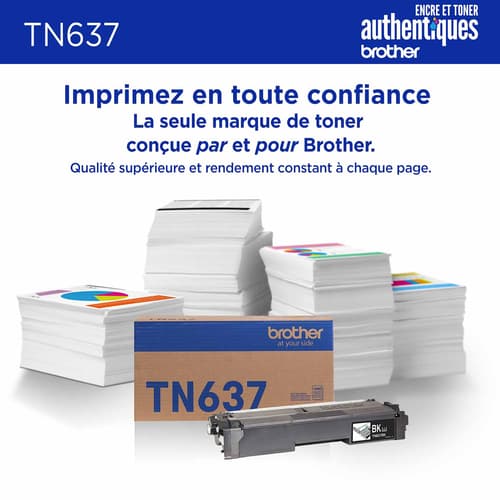 Brother authentique TN637BK Cartouche de toner noir à ultra haut rendement