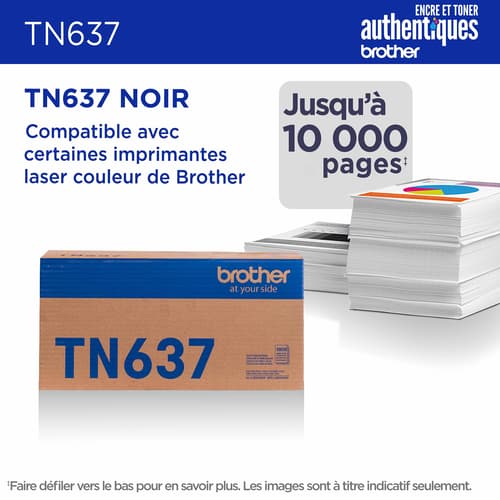 Brother authentique TN637BK Cartouche de toner noir à ultra haut rendement