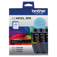 Brother authentiqueLC401XL3PKS Ensemble de 3 cartouches d encre de couleur à rendement standard