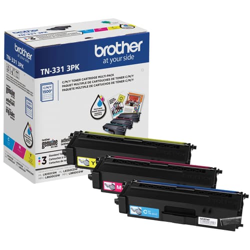 Brother TN331 Ensemble de 3 cartouches de toner couleur authentiques à rendement standard