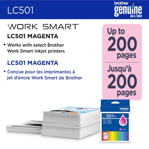 Brother LC501MS Cartouche d’encre magenta authentique à rendement standard