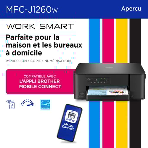 Brother MFC-J1260W Imprimante tout-en-un à jet d’encre couleur sans Work Smart