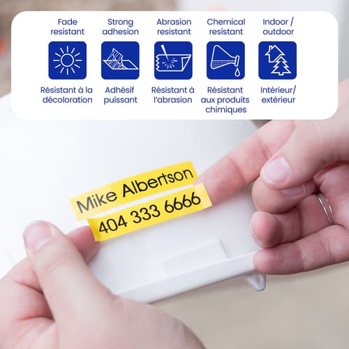 Brother TZe-S131 Ruban laminé avec adhésif extrarésistant transparent avec texte noir pour étiqueteuses P-touch, 12 mm (L) x 8 m (l)