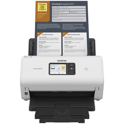 Brother ADS-3300W Scanner de bureau sans fil haute vitesse pour les petits bureaux et bureaux à domicile