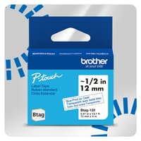 Brother BTAG133 Ruban non laminé transparent avec texte bleu authentique pour étiqueteuse P-touch, 12 mm (L) x 4 m (l)