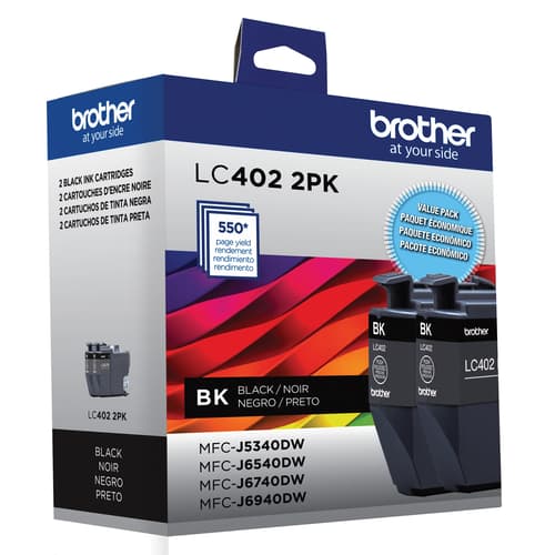 Brother LC4022PKS Ensemble de 2 cartouches d’encre noire authentiques à rendement standard